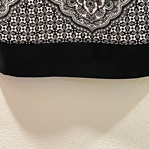 LONDON TIMES Sleeveless Sheath Dress Jersey Tapestry Print, Black/Ivory - 16 - Picture 4 of 7